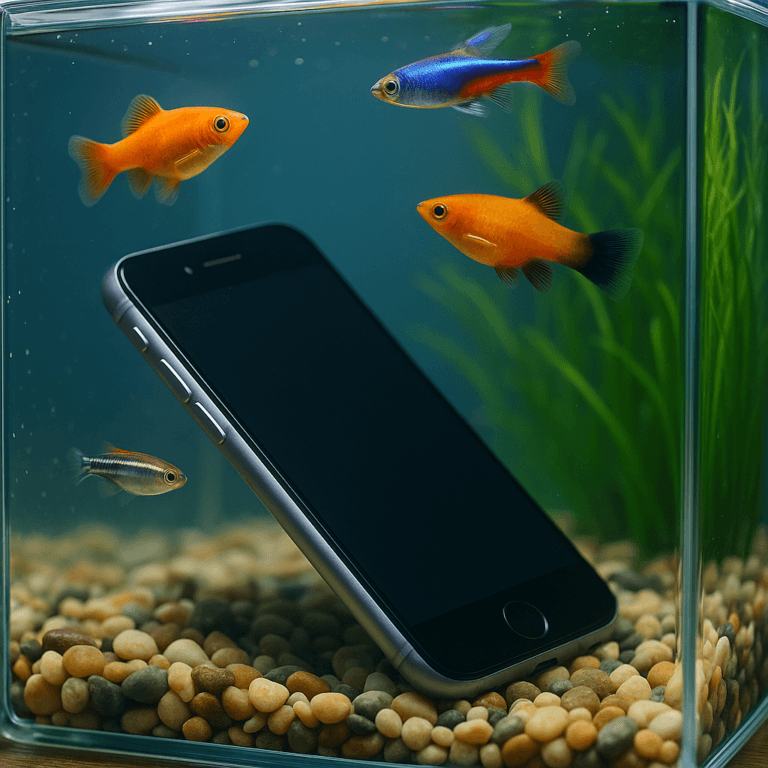 Telefon wpadł do akwarium? Oto, co zrobić krok po kroku, aby go uratować